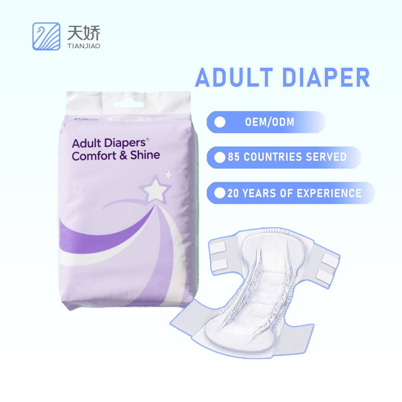 Heavy-Duty Absorbent Disposable Adult Diapers for Overnight Incontinence Support
