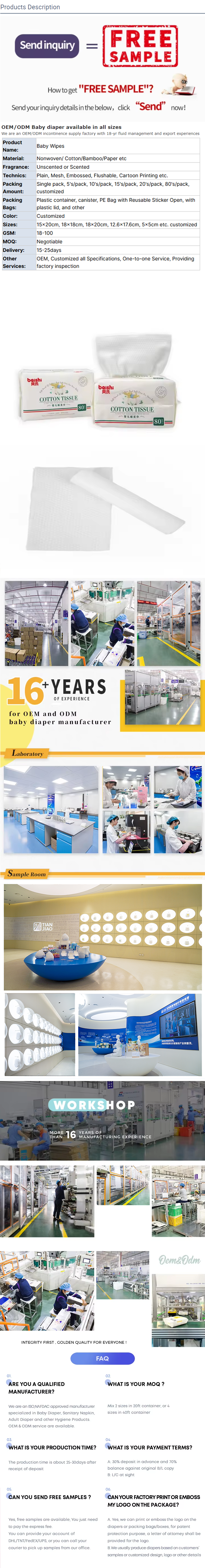 OEM Customization and Manufacturing Facility for Baby Wipes